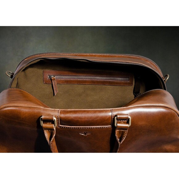 Satchel & Page Weekender Bag Italian Leather Travel MSRP $685 - Picture 6 of 11